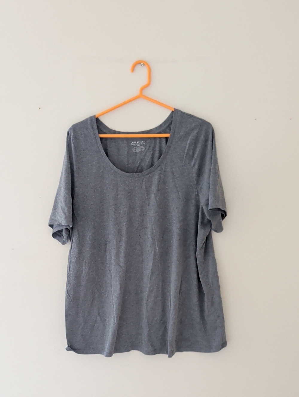 Lane Bryant Perfect Sleeve Gray Scoop Neck Short Sleeve Tee
